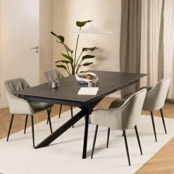 Bendt Uitschuifbare Eettafel|Rechte Eettafel|Uitschuifbare Eettafel Chrislyn Keramiek, 200-240 x 100cm