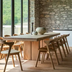 Ethnicraft Uitschuifbare Eettafel|Rechte Eettafel|Uitschuifbare Eettafel Double Hout, 200/300 x 100cm