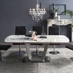 Artistiq Living Uitschuifbare Eettafel|Marmeren Eettafel|Uitschuifbare Eettafel Eloy Faux Marmer, 160 - 200 x 90cm