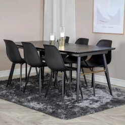 Nohr Uitschuifbare Eettafel|Rechte Eettafel|Uitschuifbare Eettafel Frisco MDF, 180/220 x 85cm Zwart