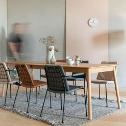 Zuiver Uitschuifbare Eettafel|Rechte Eettafel|Uitschuifbare Eettafel Glimps Essenhout, kleur Naturel