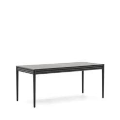 Kave Home Uitschuifbare Eettafel|Rechte Eettafel|Uitschuifbare Eettafel Lenon Eikenhout, 160-200 x 90cm, kleur Zwart