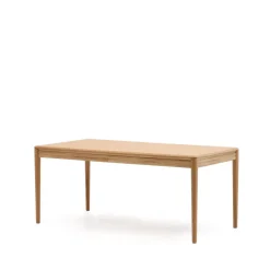 Kave Home Uitschuifbare Eettafel|Rechte Eettafel|Uitschuifbare Eettafel Lenon Eikenhout, 160-200 x 90cm, kleur Naturel
