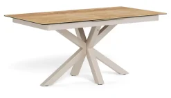 Bendt Uitschuifbare Eettafel|Rechte Eettafel|Uitschuifbare Eettafel Line Keramiek met eikenlook, 168/210 x 90cm Naturel