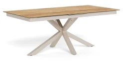 Bendt Uitschuifbare Eettafel|Rechte Eettafel|Uitschuifbare Eettafel Line Keramiek met eikenlook, 200/240 x 100cm Naturel