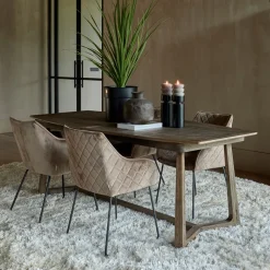 Rivièra Maison Uitschuifbare Eettafel|Rechte Eettafel|Uitschuifbare Eettafel Miller Eikenhout, 220/275/330 x 100 cm Brown