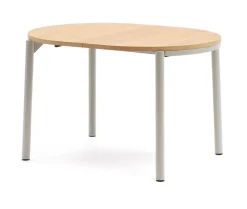 Kave Home Uitschuifbare Eettafel|Ovale Eettafel|Uitschuifbare Eettafel Montuiri Eiken, 120 - 200 x 90cm, kleur Grijs