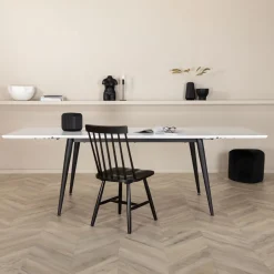 Nohr Uitschuifbare Eettafel|Rechte Eettafel|Uitschuifbare Eettafel Niema HPL, kleur Wit