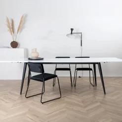 Nohr Uitschuifbare Eettafel|Rechte Eettafel|Uitschuifbare Eettafel Niema HPL, kleur Wit