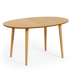 Kave Home Uitschuifbare Eettafel|Ovale Eettafel|Uitschuifbare Ovale Eettafel Oqui kleur Eiken Naturel