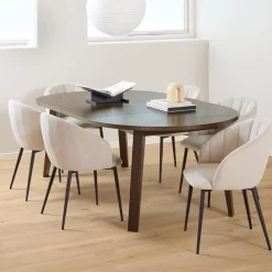 Bendt Uitschuifbare Eettafel|Ronde Eettafel|Uitschuifbare Ronde Eettafel Mads Eiken, 120/170/220 x 120cm