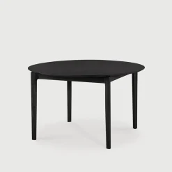 Ethnicraft Uitschuifbare Eettafel|Ronde Eettafel|Uitschuifbare Ronde Eettafel Bok Eikenhout, 129/179 x 129cm