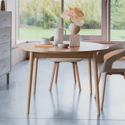 Zuiver Uitschuifbare Eettafel|Ronde Eettafel|Uitschuifbare Ronde Eettafel Twist 120-160 x 120cm