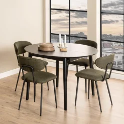 Bendt Uitschuifbare Eettafel|Ronde Eettafel|Uitschuifbare Ronde Eettafel Montreux Eiken