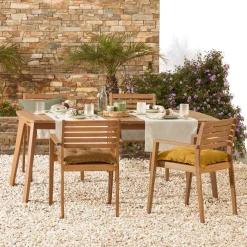 Kave Home Eettafels Voor In Je Tuin|Uitschuifbare Tuintafel Hanzel 183-240 x 100cm, kleur Naturel