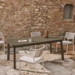 Kave Home Eettafels Voor In Je Tuin|Uitschuifbare Tuintafel Izola kleur Groen Donkergroen