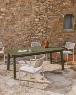 Kave Home Eettafels Voor In Je Tuin|Uitschuifbare Tuintafel Izola kleur Groen Donkergroen
