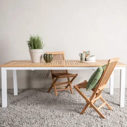Nohr Eettafels Voor In Je Tuin|Uitschuifbare Tuintafel Taysha Teakhout, 224/324 x 100cm Wit