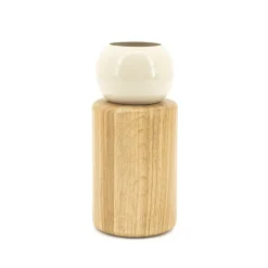 By-Boo Vazen|Vaas Belloa Aluminium en eikenhout, 25cm