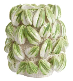 Light & Living Vazen|Vaas Carambola Keramiek, kleur Crème//Groen Cru00e8me