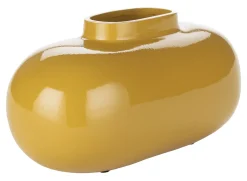 Dutchbone Vazen|Vaas Droplet 10cm, kleur Okergeel