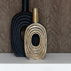 Richmond Interiors Vazen|Vaas Emar 31cm, kleur Brushed gold