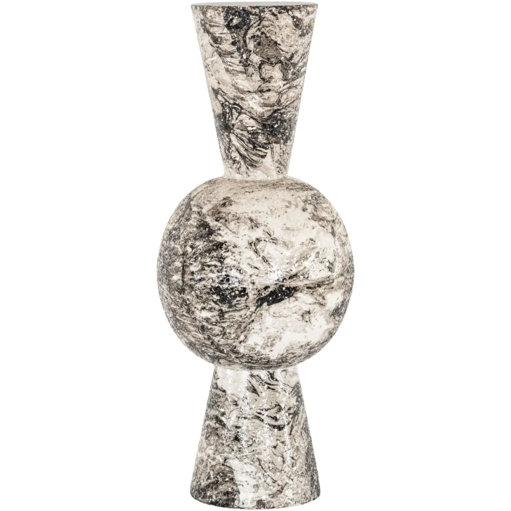 Richmond Interiors Vazen|Vaas Florry 64cm, kleur Zwart/Wit