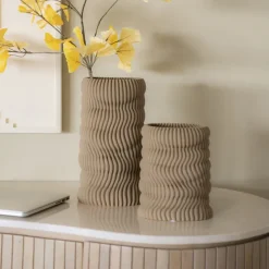 By-Boo Vazen|Vaas Mae 3D geprint Keramiek Beige