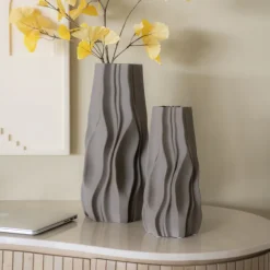 By-Boo Vazen|Vaas Nove 3D geprint Keramiek Taupe