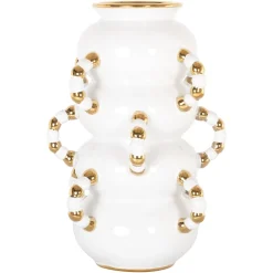 Richmond Interiors Vazen|Vaas Pippy kleur /Goud Wit