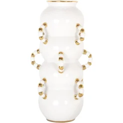 Richmond Interiors Vazen|Vaas Pippy kleur /Goud Wit