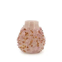 By-Boo Vazen|Vaas Quartz Glas, 28cm hoog Roze