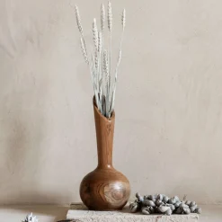 MUST Living Vazen|Vaas Single Flower Teakhout, 30cm Naturel