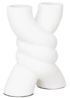 MUST Living Vazen|Vaas Spiral Terracotta, 38cm, kleur Wit