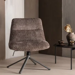 WOOOD Fauteuil Stof / Textiel|Verstelbare Draaifauteuil Soren Wollige stof