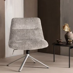 WOOOD Fauteuil Stof / Textiel|Verstelbare Draaifauteuil Soren Wollige stof