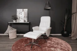 Nohr Fauteuil Stof / Textiel|Verstelbare Fauteuil Kierstan Met voetenbank, kleur Grijs