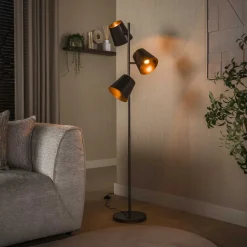 LifestyleFurn Vloerlampen|Verstelbare Vloerlamp Jo 3-lamps, kleur Urban Bruin