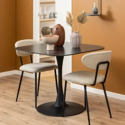 Bendt Bistrotafels|Vierkante Bistrotafel Tempest Keramiek met marmerlook, 90 x 90cm