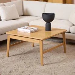 Bendt Vierkante Salontafel|Vierkante Salontafel Lierin Eiken, 80 x 80cm Naturel