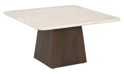 Sohome Vierkante Salontafel|Vierkante Salontafel Margred Marmer en mangohout, 75 x 75cm