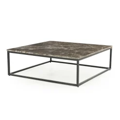 Eleonora Vierkante Salontafel|Vierkante Salontafel Rico Marmer, 98 x 98cm Zwart