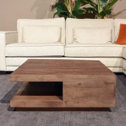 LABEL51 Vierkante Salontafel|Vierkante Salontafel Square Mangohout, 80 x 80 cm Espresso