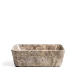 Kave Home Badkameraccessoires|Vierkante Waskom Darnen Marmer, 40 x 40cm