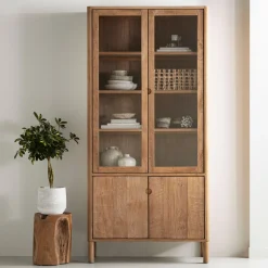 DTP Home Buffetkasten & Vitrinekasten|Vitrinekast Apollo Teakhout, 210 x 100cm