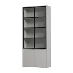 vtwonen Buffetkasten & Vitrinekasten|Vitrinekast Basic Grenenhout, kleur Mist