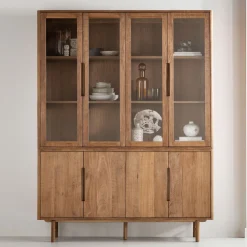 DTP Home Buffetkasten & Vitrinekasten|Vitrinekast Bliss Teakhout, 210 x 160cm