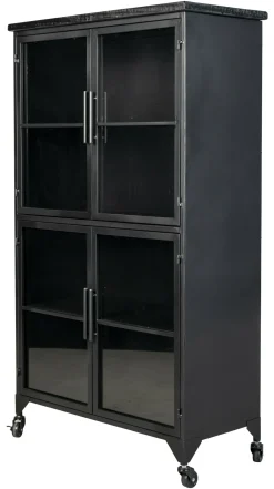 ZILT Buffetkasten & Vitrinekasten|Vitrinekast Bony Op wieltjes