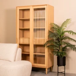 LABEL51 Buffetkasten & Vitrinekasten|Vitrinekast Jule Eiken en glas, 180 x 100cm