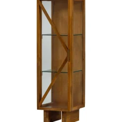 WOOOD Buffetkasten & Vitrinekasten|Vitrinekast Kella Mangohout en glas, 137 x 40cm